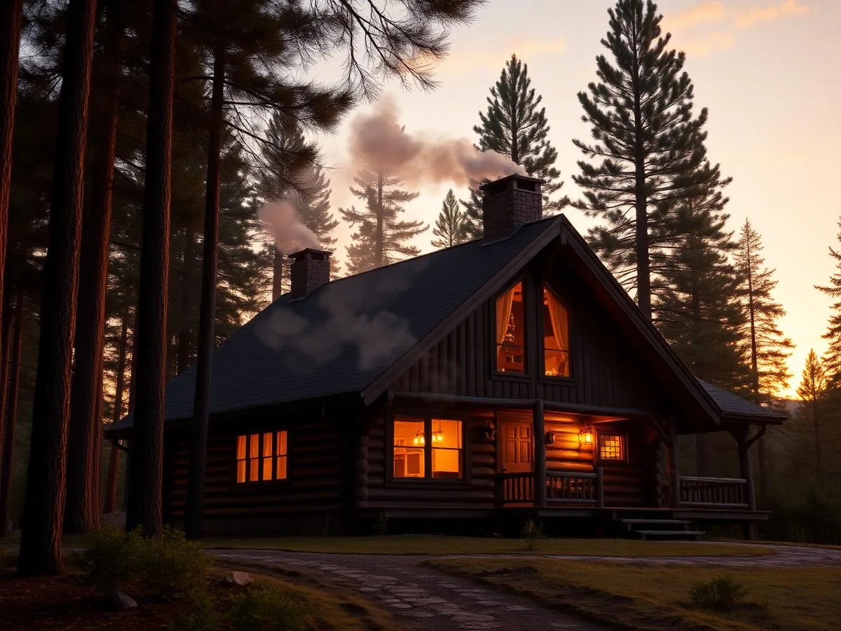 A guide's lodge at golden hour